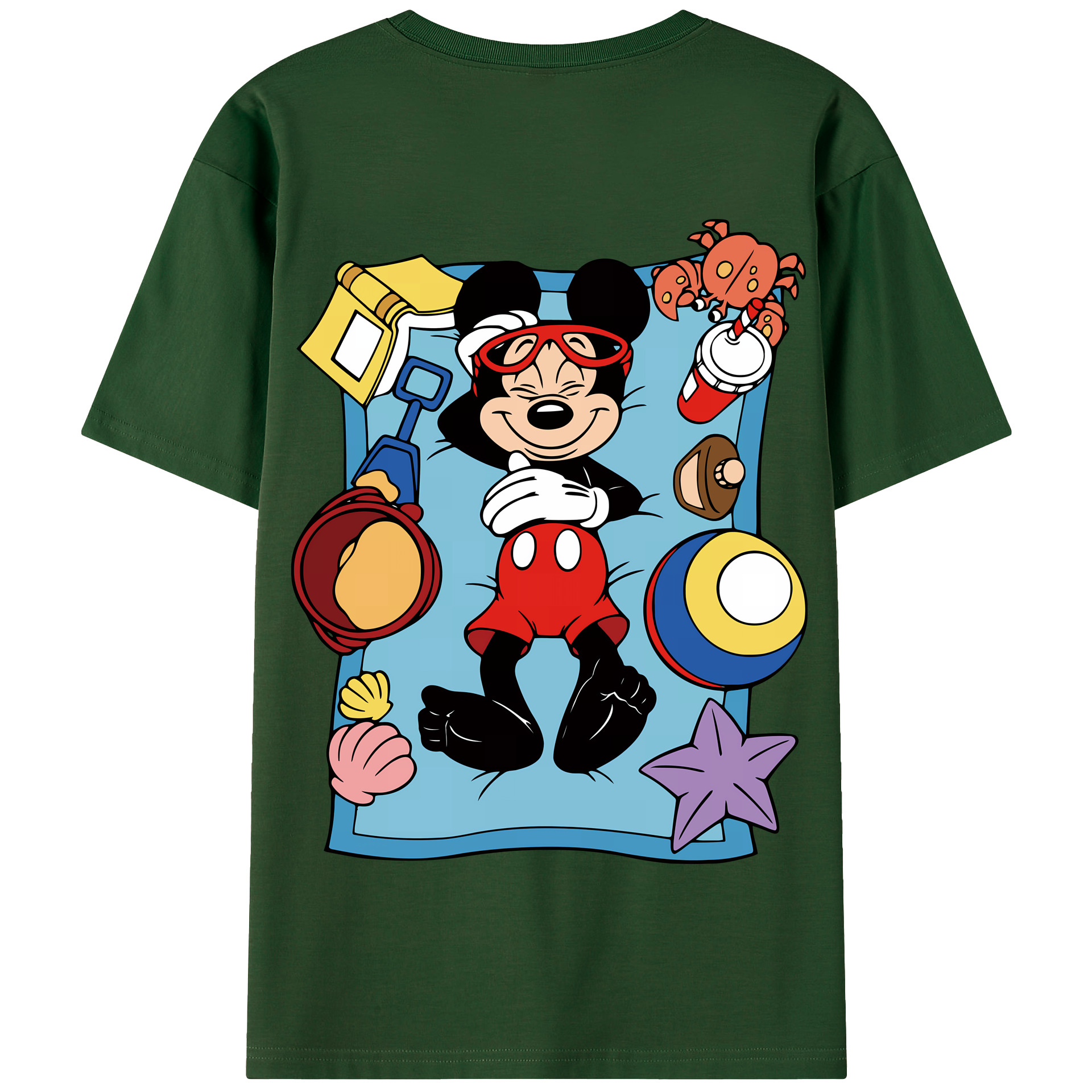 （画像用） ミッキーマウス Mickey Mouse 綿100％半袖Tシャツ（背面プリント）